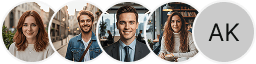 Plusieurs avatars de profils d'investisseurs sur le bloc d'examen du trading Cime Essorange